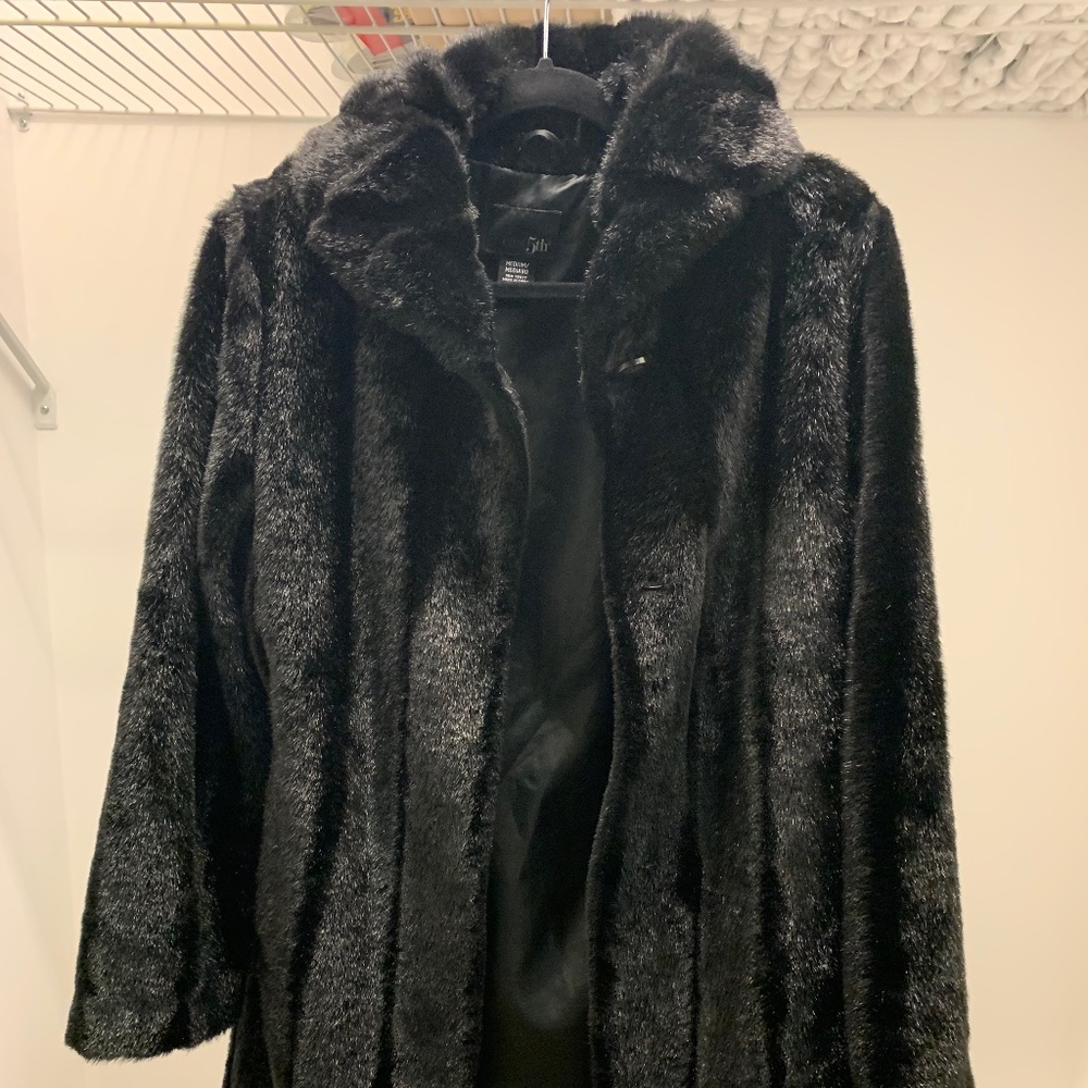 Black faux fur jacket